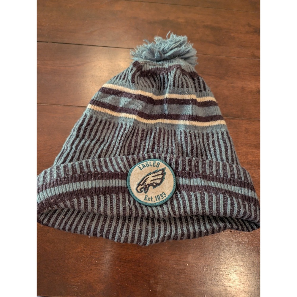 Philadelphia Eagles New Era knit POM Rare hat beanie NEW Tags On Field Beautiful